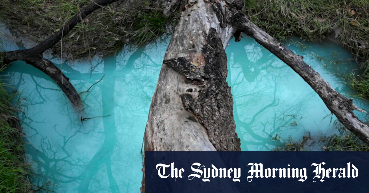 This Melbourne creek has turned bright blue – and a Big Build project is to blame