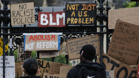 Protesters in London.