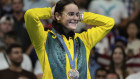 Kaylee McKeown on the podium for the women’s 200m medley on Saturday night ion Paris. 