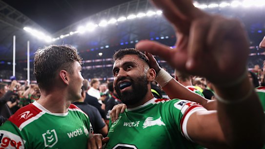 Alex Johnston after his record-breaking try.