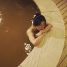 Hitting the hot tub at Club Med Kiroro Grand, Hokkaido.