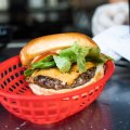 Mary's classic Mary's Burger with oak lettuce and signature sauce.