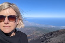 Sally-Ann Williams just below the summit area of Mt Etna. She spent two and a half weeks in Sicily last year.