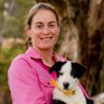 Courtney Moir and her border collie Blossom.