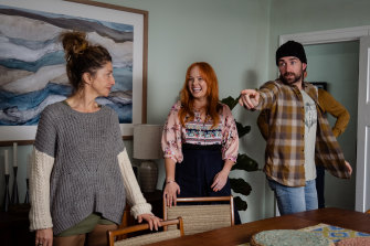 Doris Younane, Katie Robertson and Johnny Carr in season three of Five Bedrooms.