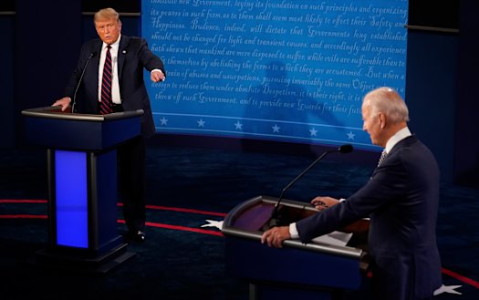 A terrible reality show: Trump v Biden, round one. 