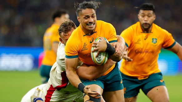 Pete Samu scored a late try for the Wallabies in a memorable game.