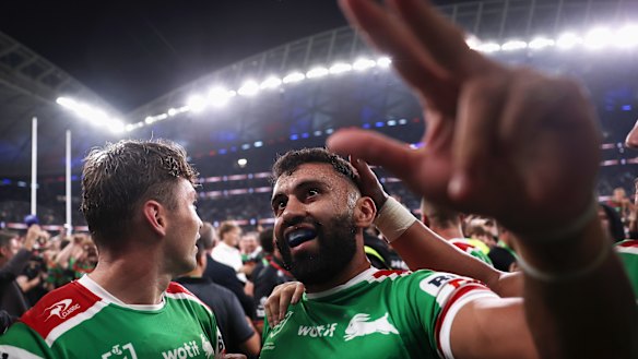 Alex Johnston after his record-breaking try.