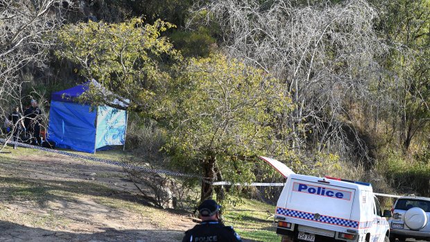 Police declared the grassed area at the Kangaroo Point cliffs a crime scene five days after they were discovered.