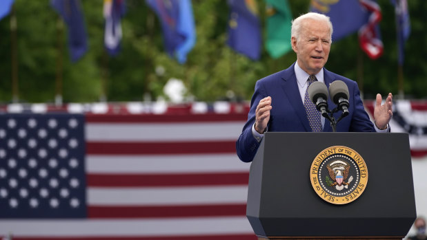 US President Joe Biden marked his 100th day in office by talking up his national investment plans in Duluth, Georgia. 