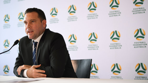 The man tasked with steering Football Federation Australia through the coronavirus crisis, CEO James Johnson.