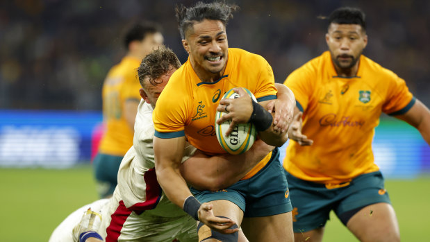 Pete Samu scored a late try for the Wallabies in a memorable game.