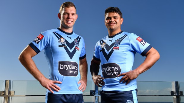 Tom Trbojevic and Latrell Mitchell played together for NSW – now the Mitchell is plotting a way to stop his Blues teammate.