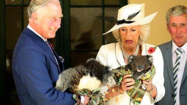 The Prince of Wales and the Duchess of Cornwall at Government House in Adelaide, 2012.