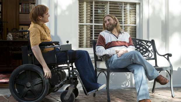 Joaquin Phoenix, left, and Jonah Hill in a scene from Don't Worry He Won't Get Far On Foot.