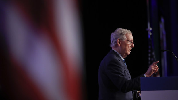 Senate Leader Mitch McConnelll speaks at the 2018 Values Voter Summit in September.