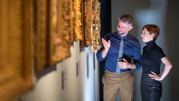  NGA Director Nick Mitzevich (left) and Musee Marmottan's Marianne Mathieu check out the exhibition. 