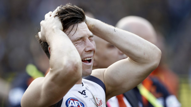 Toby Greene comes to terms with a tough defeat in last year's grand final.
