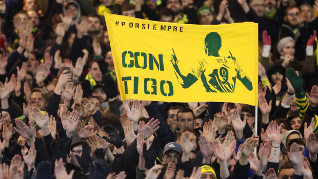 Fans sang and showed their support during the Nantes match.