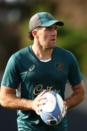 Ben Donaldson during a Wallabies training session in France. 