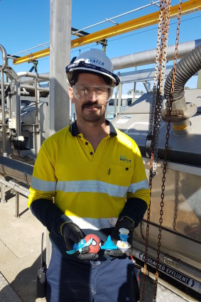 Sydney Water worker Courtney Mahar displaying some of the strange items flushed down sinks and toilets. 