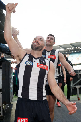 Collingwood’s Steele Sidebottom has won a second flag in the twilight seasons of his career.