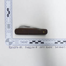 The Telecom knife found near Jane Rimmer's body. 