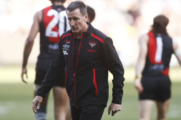 Essendon's chairman has more than once cited Nathan Buckley and Damien Hardwick when defending Worsfold.
