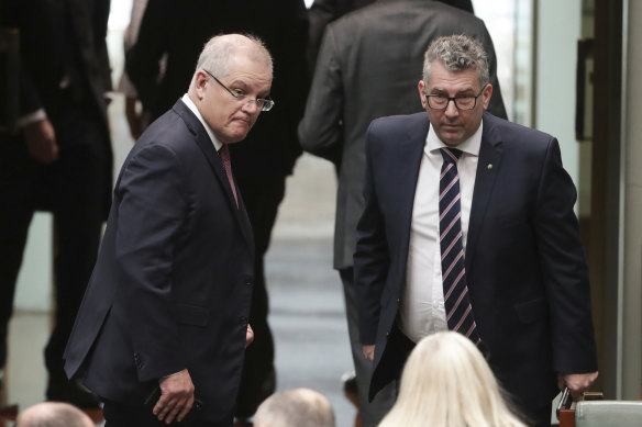 Prime Minister Scott Morrison with Resources Minister Keith Pitt in June 2020.