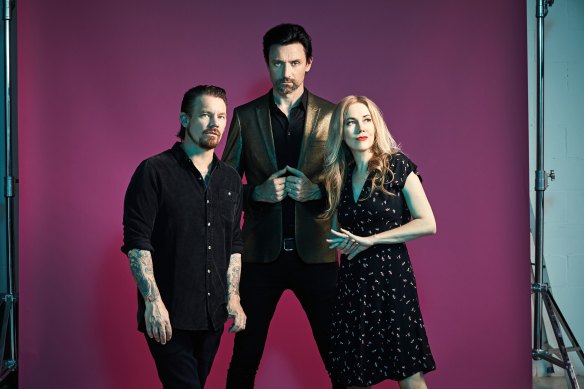 Something For Kate - Clint Hyndman (left), Paul Dempsey and Stephanie Ashworth - will perform their platinum 2001 album, Echolalia, in full at shows in September and October 2021.
