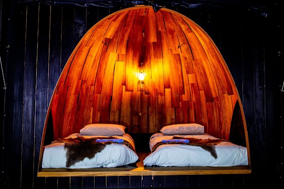 Sleep shelters on the wukalina Walk, inspired by traditional palawa huts.
