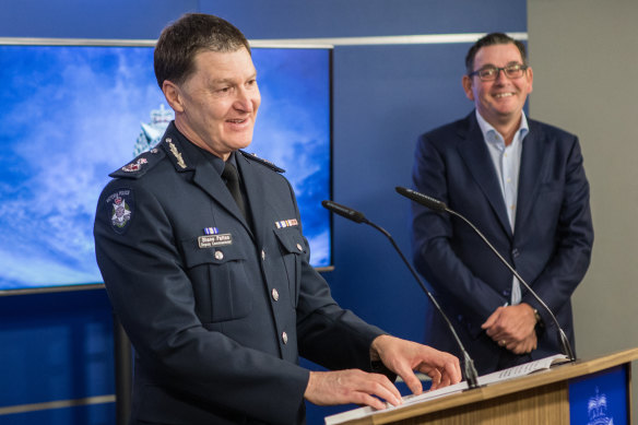 Premier Daniel Andrews announces that Victoria Police Deputy Commissioner Shane Patton will take over the top job as police chief commissioner. 
