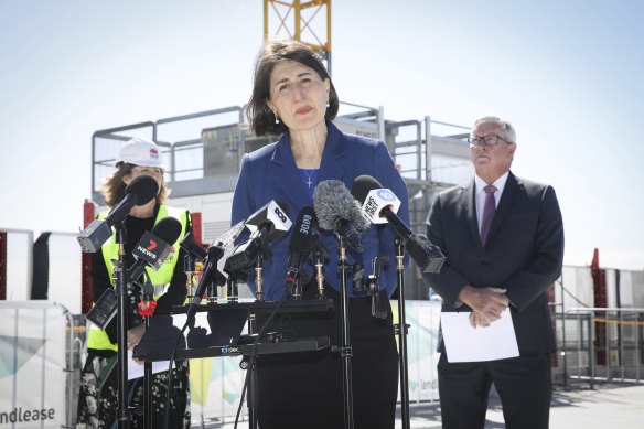 NSW Premier Gladys Berejiklian said work commitments prevented her from attending the rally.