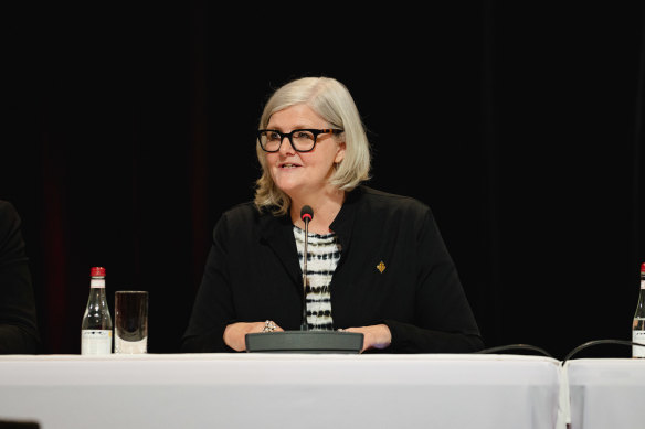Business leader Sam Mostyn says there needs to be a major change to how women in work are discussed.