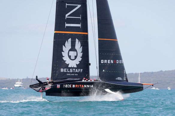 INEOS Team UK competes against Emirates Team New Zealand in December. 