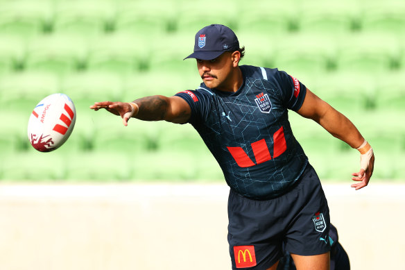 Latrell Mitchell has returned to the Blues for the first time since 2021.