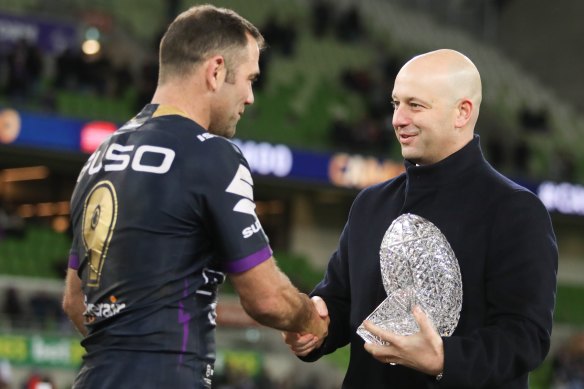 Todd Greenberg commemorates Cameron Smith's 400th NRL game of 2019.