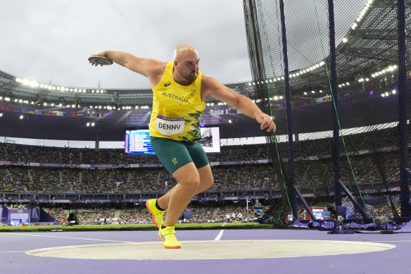 Matt Denny gets bronze in discus, breaking his fourth-place curse.