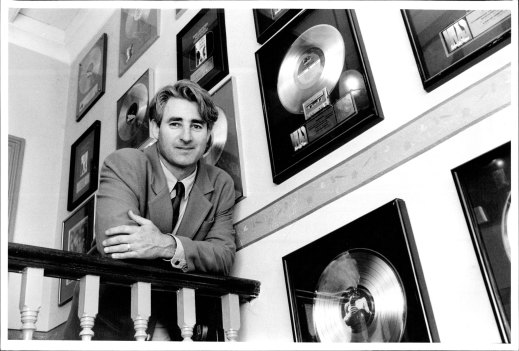 Record Producer and INXS manager Chris Murphy at his Potts point office, 1991. 