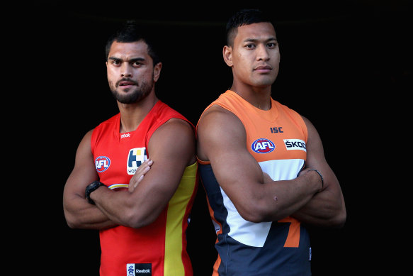 Karmichael Hunt and Israel Folau in the AFL - yes, that really happened.