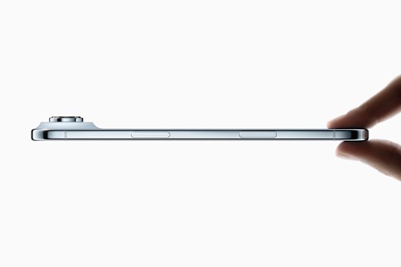 The iPhone Air has the same chip as the new Pro phones and a larger screen than the standard iPhone 17, but is thinner and lighter.