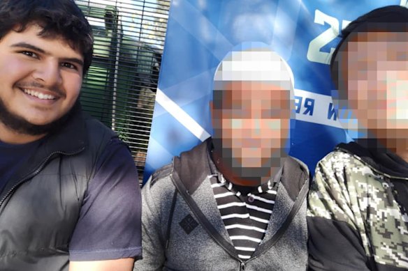 Naveed Akram pictured in 2019 with members of an Islamic street prayer group.
