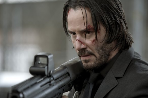 Keanu Reeves as hitman John Wick.