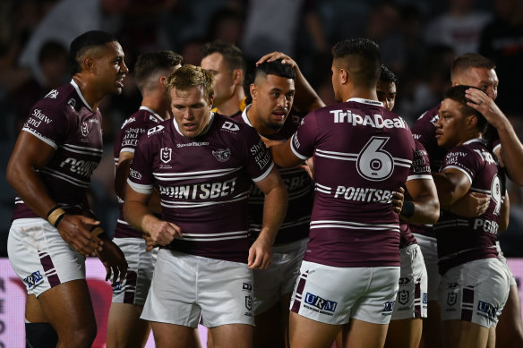 Manly looked in impressive in their win over the Roosters in Friday night’s trial match.