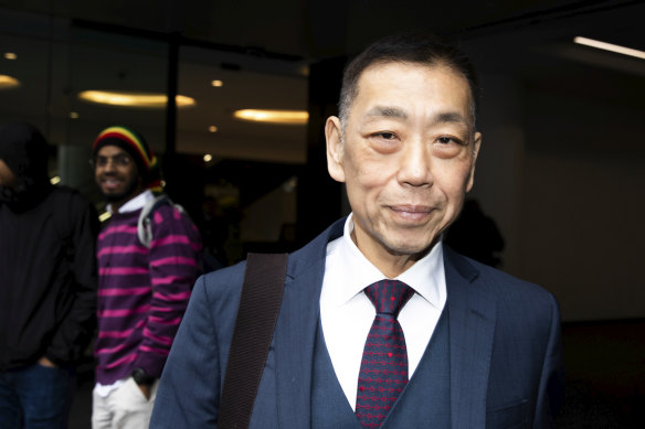 Ernest Wong outside the ICAC  hearing in August.