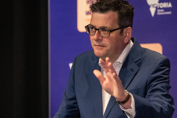 Victorian Premier Daniel Andrews provides a coronavirus update on Monday.