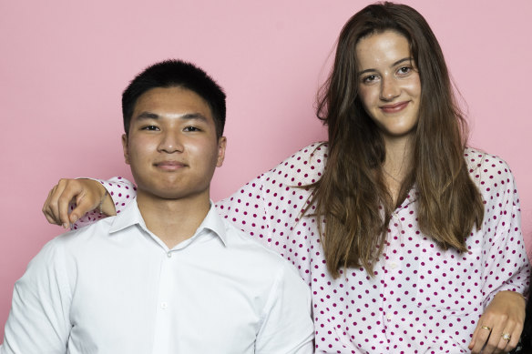 Jordan (Khang) Ho, from North Sydney Boys High, topped English advanced, and Arella Plater, from SCEGGS Darlinghurst, topped design and technology.