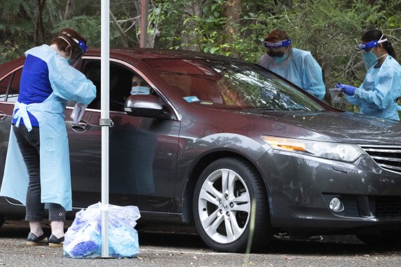 A pop-up clinic at Frenchs Forest is busily testing residents.