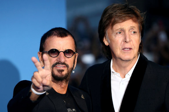 Former Beatles Ringo Starr (left) and Paul McCartney reunited for a new version of Let It Be with Dolly Parton, Mick Fleetwood and Peter Frampton.