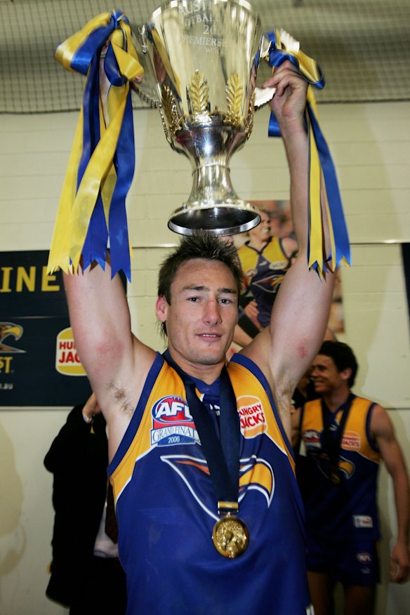 Adam Hunter with the 2006 premiership cup.